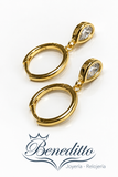 Aros en plata con baño en oro y circonias.