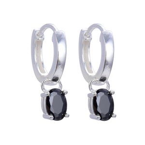 Aros en Plata con Circonia negra