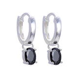 Aros en Plata con Circonia negra